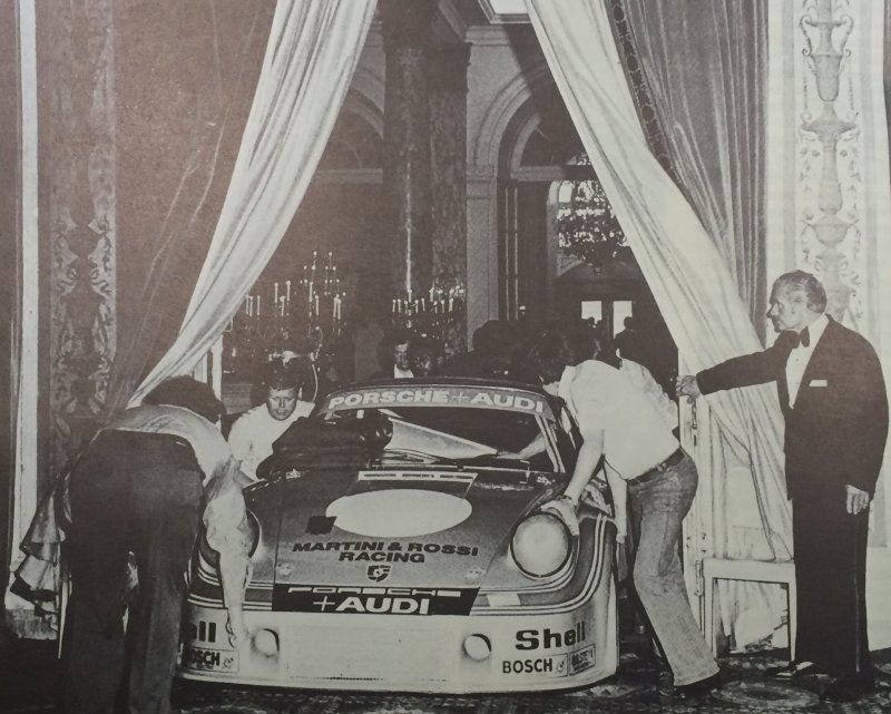 The Porsche Audi Martini & Rosso Turbo Carrera making its grand entrance through the Palm Court at The Plaza Hotel New York.jpg